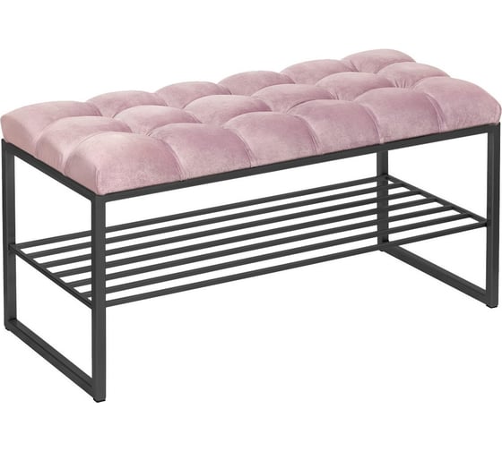 Изображение товара Банкетка GreenWeen RUBY MINI черный/Dusty Pink/каретная стяжка GW-RUBYMINI-DP-850B-K