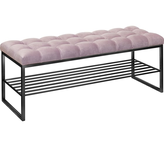 Изображение товара Банкетка GreenWeen RUBY черная/Dusty Pink/каретная стяжка GW-RUBY-DP-110B-K