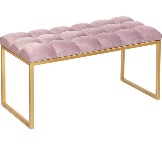 Изображение товара Банкетка GreenWeen ALBA MINI золотой/Dusty Pink/каретная стяжка GW-ALBAMINI-DP-850G-K