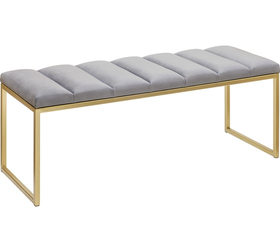 Изображение товара Банкетка GreenWeen ALBA, золотая, верх Light Blue, Bulon 1100x400x450 GW-ALBA-LB-110G-BL