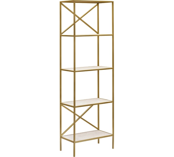 Изображение товара Стеллаж GreenWeen KARIN золотой/керамика слоновая кость, 550x300x1750 GW-KARIN-G-KI