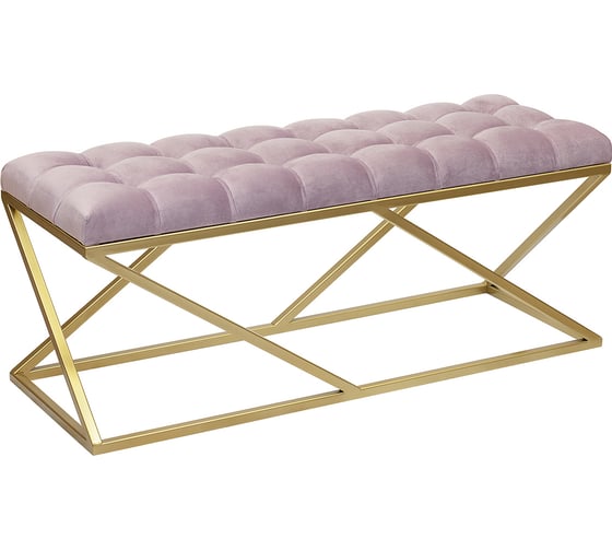 Изображение товара Банкетка GreenWeen ZUMA золотая/Dusty Pink/каретная стяжка GW-ZUMA-DP-110G-K