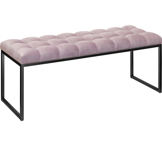 Изображение товара Банкетка GreenWeen ALBA черная/Dusty Pink/каретная стяжка GW-ALBA-DP-110B-K