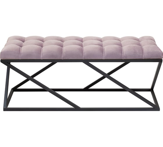 Изображение товара Банкетка GreenWeen ZUMA черная/Dusty Pink/каретная стяжка GW-ZUMA-DP-110B-K