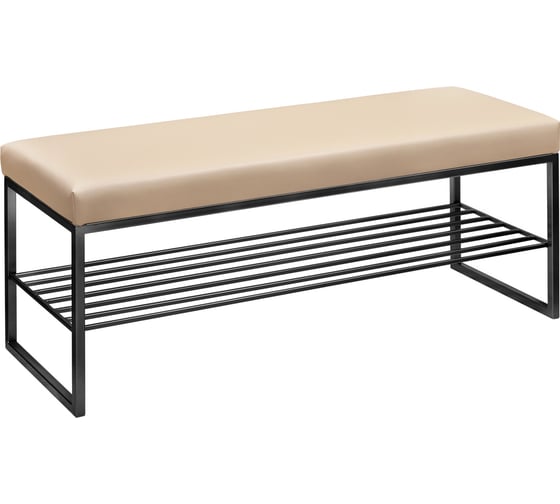 Изображение товара Банкетка GreenWeen RUBY черная/экокожа Light Beige GW-RUBY-LEA-110B-LB