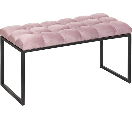 Изображение товара Банкетка GreenWeen ALBA MINI черный/Dusty Pink/каретная стяжка GW-ALBAMINI-DP-850B-K