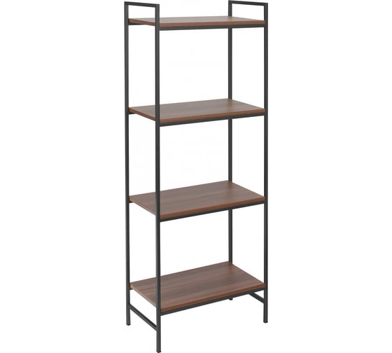 Изображение товара Стеллаж GreenWeen ALTO черный, ЛДСП Орех 550x300x1450 GW-ALTO-550B-LD