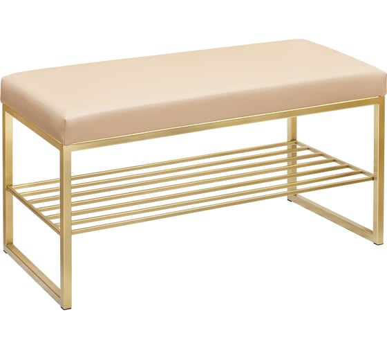 Изображение товара Банкетка GreenWeen RUBY MINI золотой/экокожа Light Beige GW-RUBYMINI-LEA-850G-LB