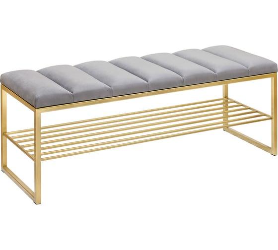 Изображение товара Банкетка GreenWeen RUBY золотая, верх Light Blue, Bulon 1100x400x450 GW-RUBY-LB-110G-BL