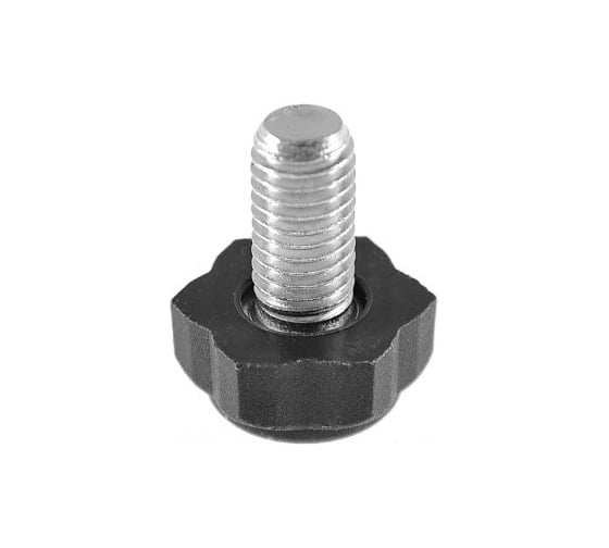 Изображение товара Опора резьбовая регулируемая с основанием Миниворкс 22 мм и резьбой М10х20, шестигранник, цвет черный – (15 шт.) 22М10-20ЧС