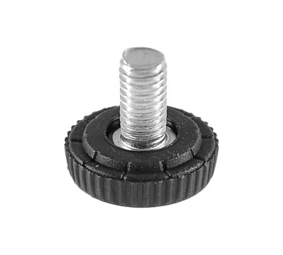 Изображение товара Опора резьбовая регулируемая с основанием Миниворкс Ø25 и резьбой М8х15, европейская, цвет черный – (20 шт.) 25М8-15ЧС