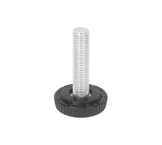 Изображение товара Опора резьбовая регулируемая с основанием Миниворкс Ø25 и резьбой М8х40, европейская, цвет черный – (15 шт.) 25М8-40ЧС