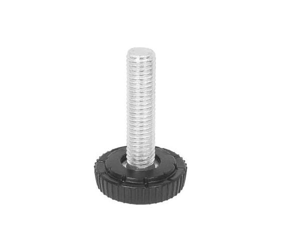 Изображение товара Опора резьбовая регулируемая с основанием Миниворкс Ø25 и резьбой М8х40, европейская, цвет белый – (15 шт.) 25М8-40БС