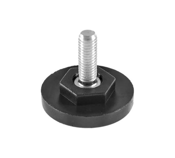 Изображение товара Опора резьбовая регулируемая с основанием Миниворкс Ø40 и резьбой М8х15, под ключ, цвет черный – (10 шт.) 40М8-15ЧС