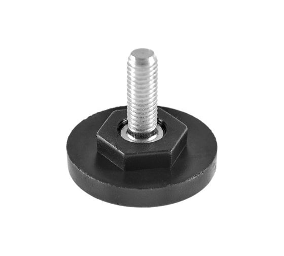 Изображение товара Опора резьбовая регулируемая с основанием Миниворкс Ø40 и резьбой М8х20, под ключ, цвет черный – (10 шт.) 40М8-20ЧС