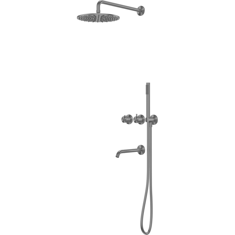 Изображение товара Душевая система ABBER Wasser Kreis 316 скрытого монтажа с изливом, термостат, оружейная сталь брашированная AF8150BGG