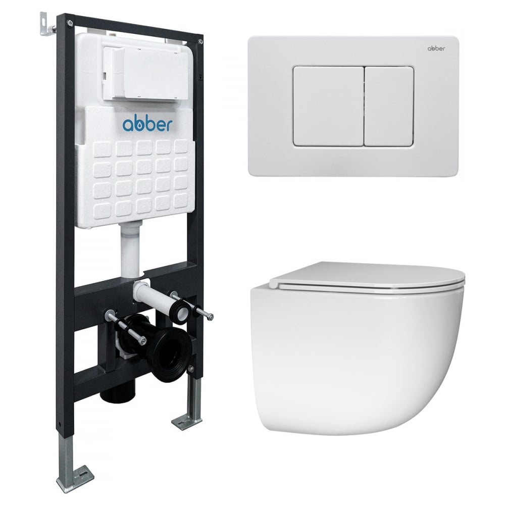 Изображение товара Подвесной унитаз ABBER Bequem AC1132TC с закрытым дном и системой водоворота