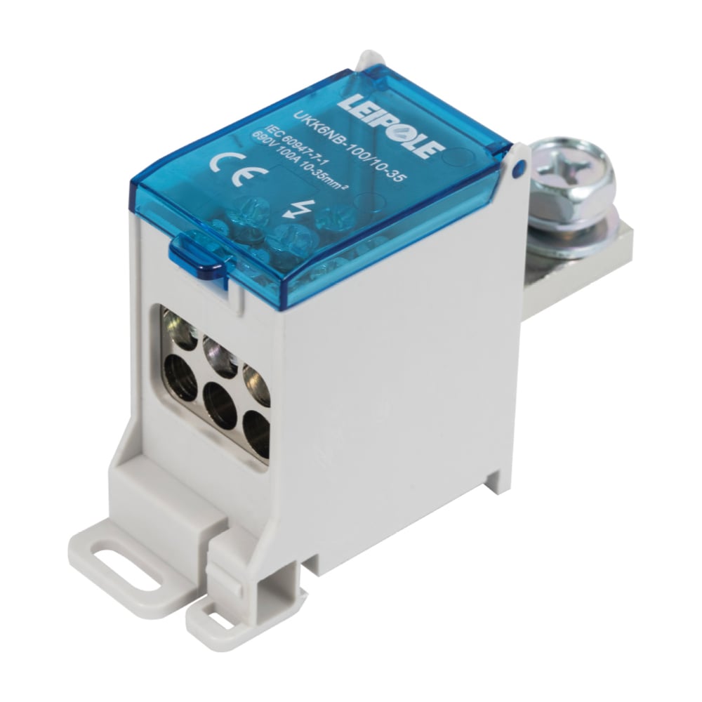 Изображение товара Распределительный блок Leipole 100А 690В на DIN-рейку UKK6NB-100/10-35/6x16