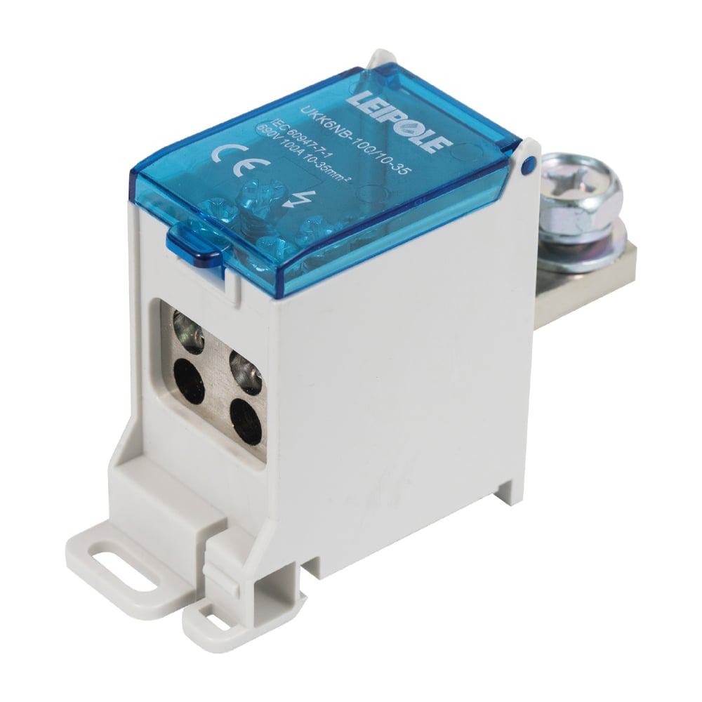 Изображение товара Распределительный блок Leipole 100А 690В на DIN-рейку UKK6NB-100/10-35/4x16