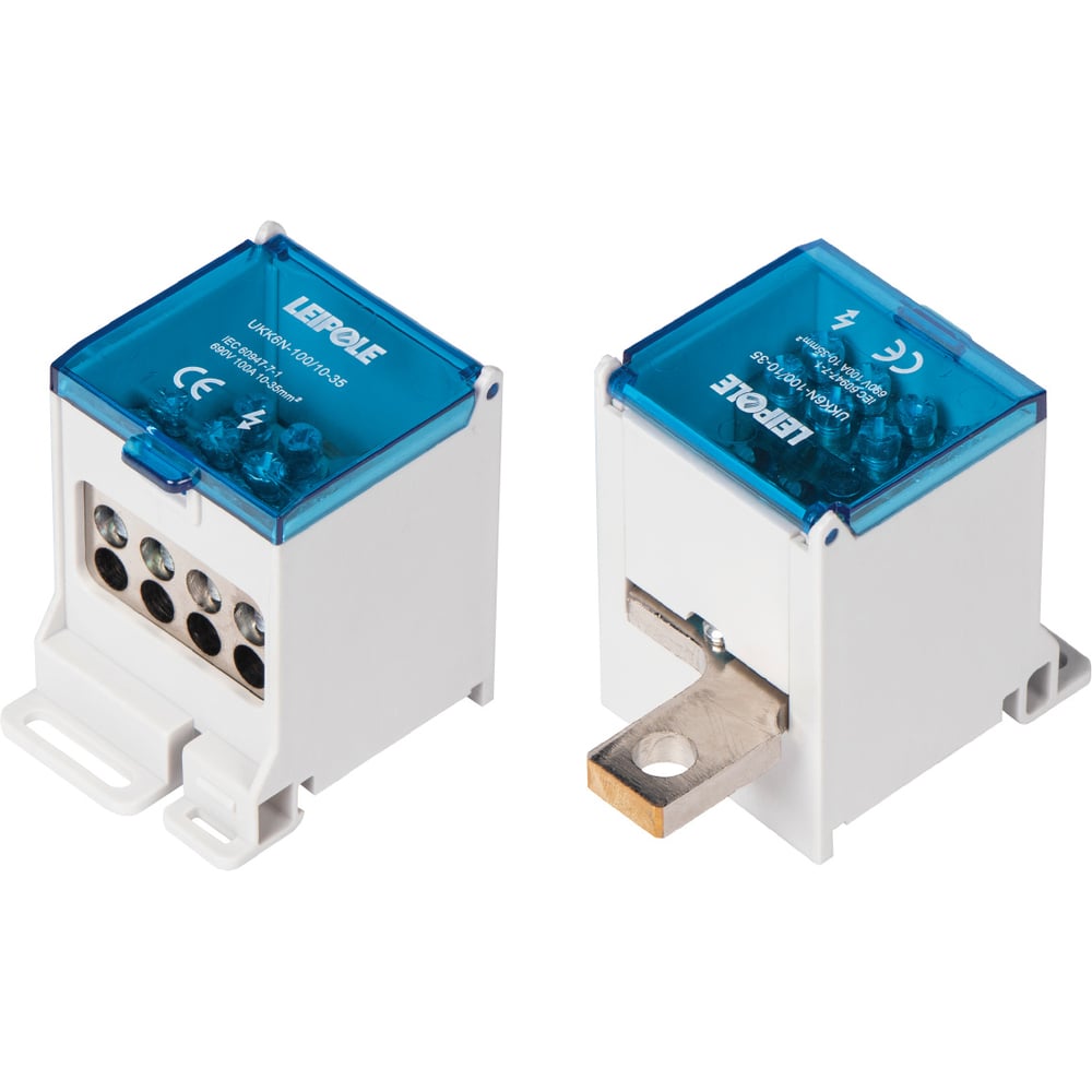 Изображение товара Распределительный блок Leipole 100А 690В на DIN-рейку UKK6N-100/10-35/8x16