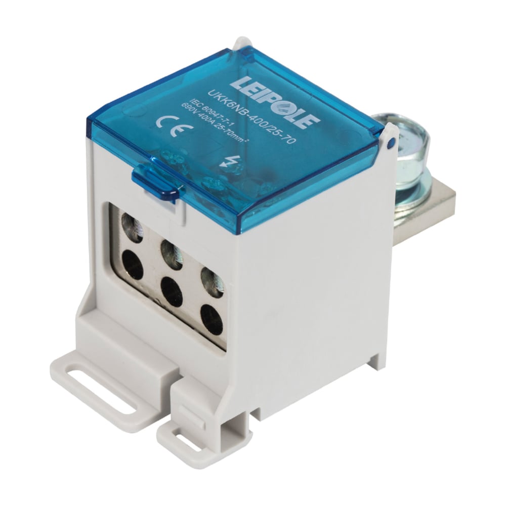 Изображение товара Распределительный блок Leipole UKK6NB-400/25-70/6x16 для монтажа на DIN-рейку