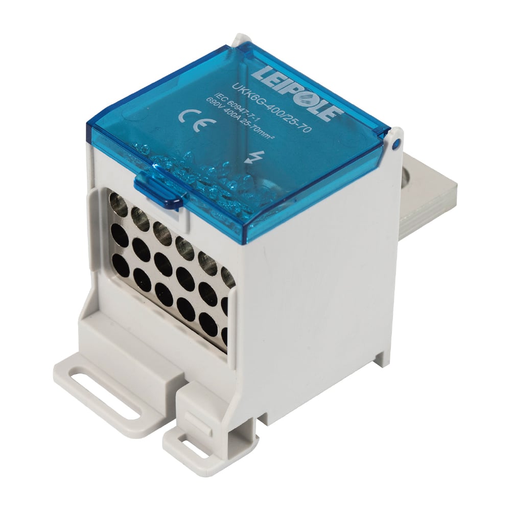 Изображение товара Распределительный блок Leipole 400А 690В для DIN-рейки схема подключение