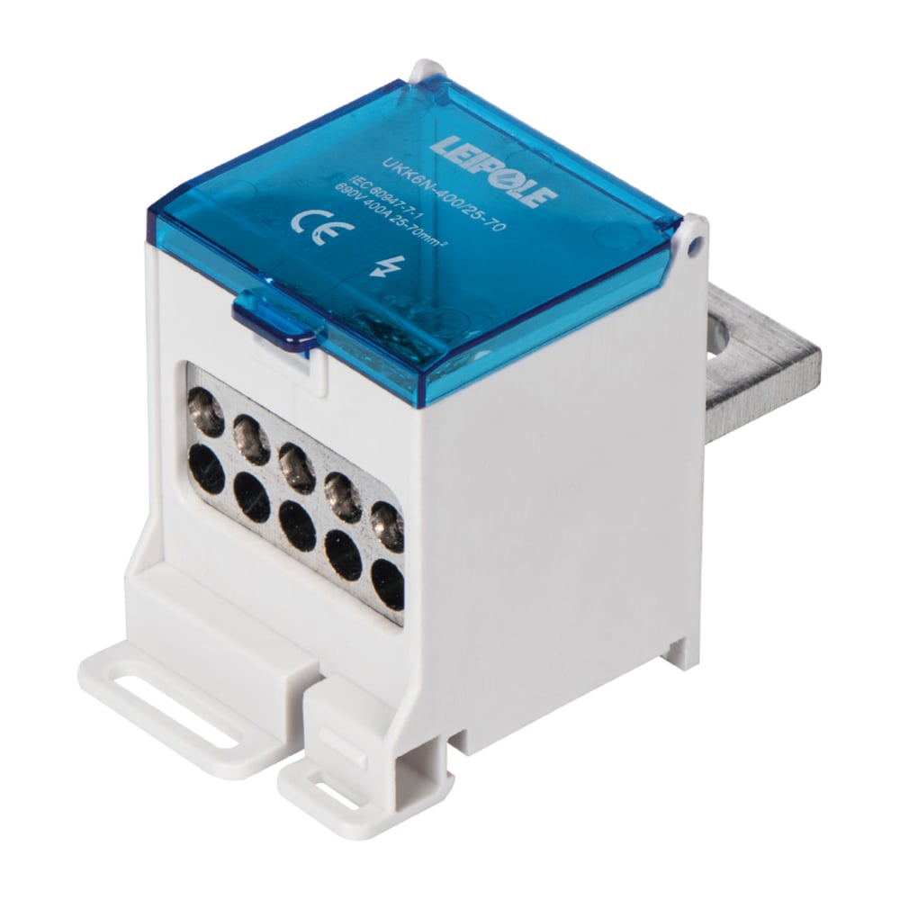 Изображение товара Распределительный блок Leipole UKK6G-400/25-70/10x16 для DIN-рейки 400А 690В