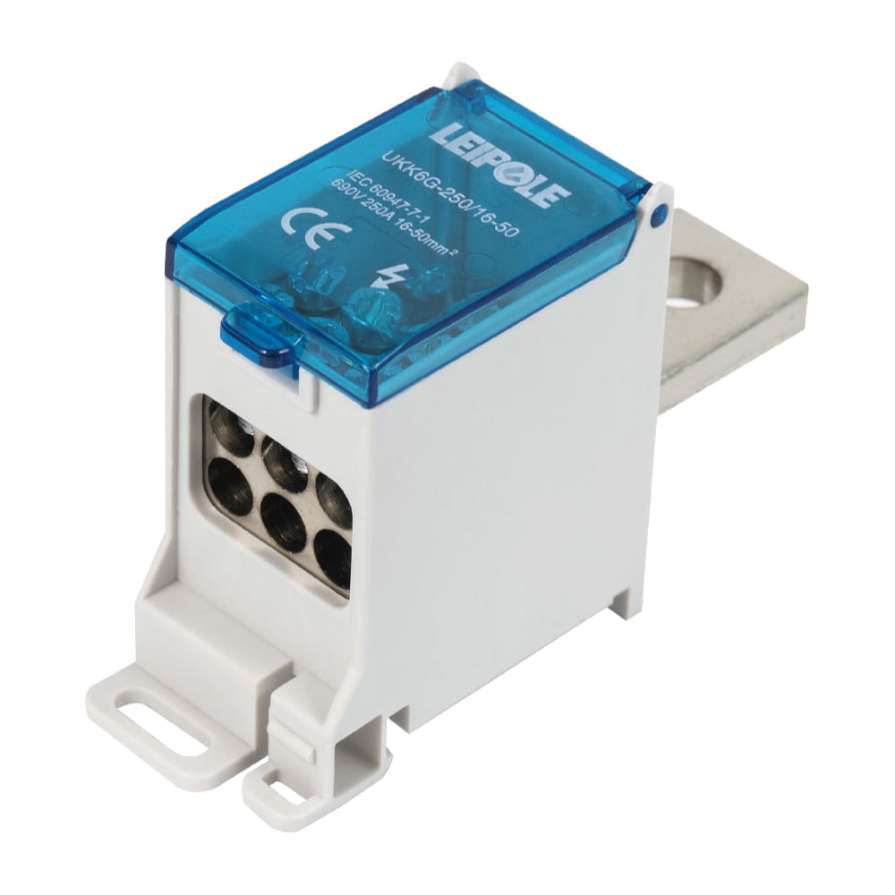 Изображение товара Распределительный блок Leipole 250А 690В на DIN-рейку UKK6G-250/16-50/6x16
