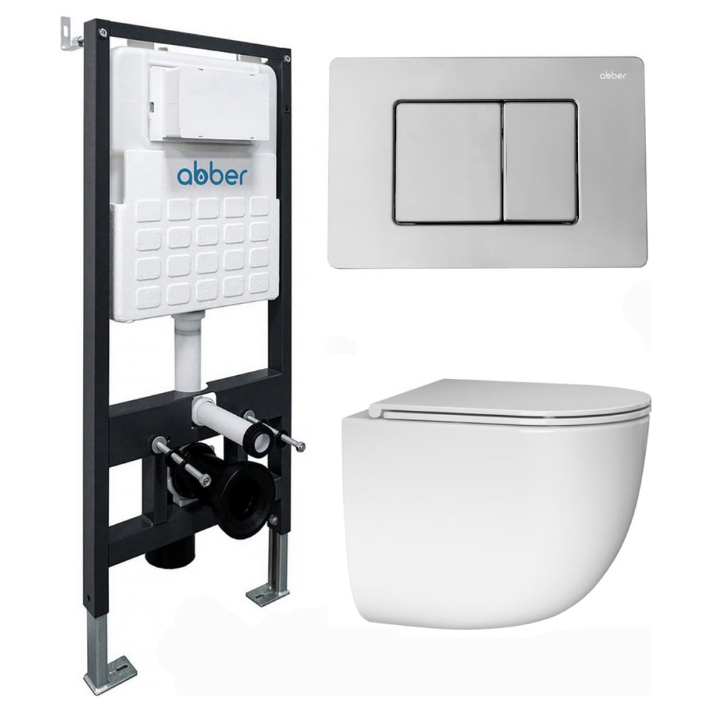 Изображение товара Подвесной унитаз ABBER Bequem AC1132TC белый с комплектом инсталляции