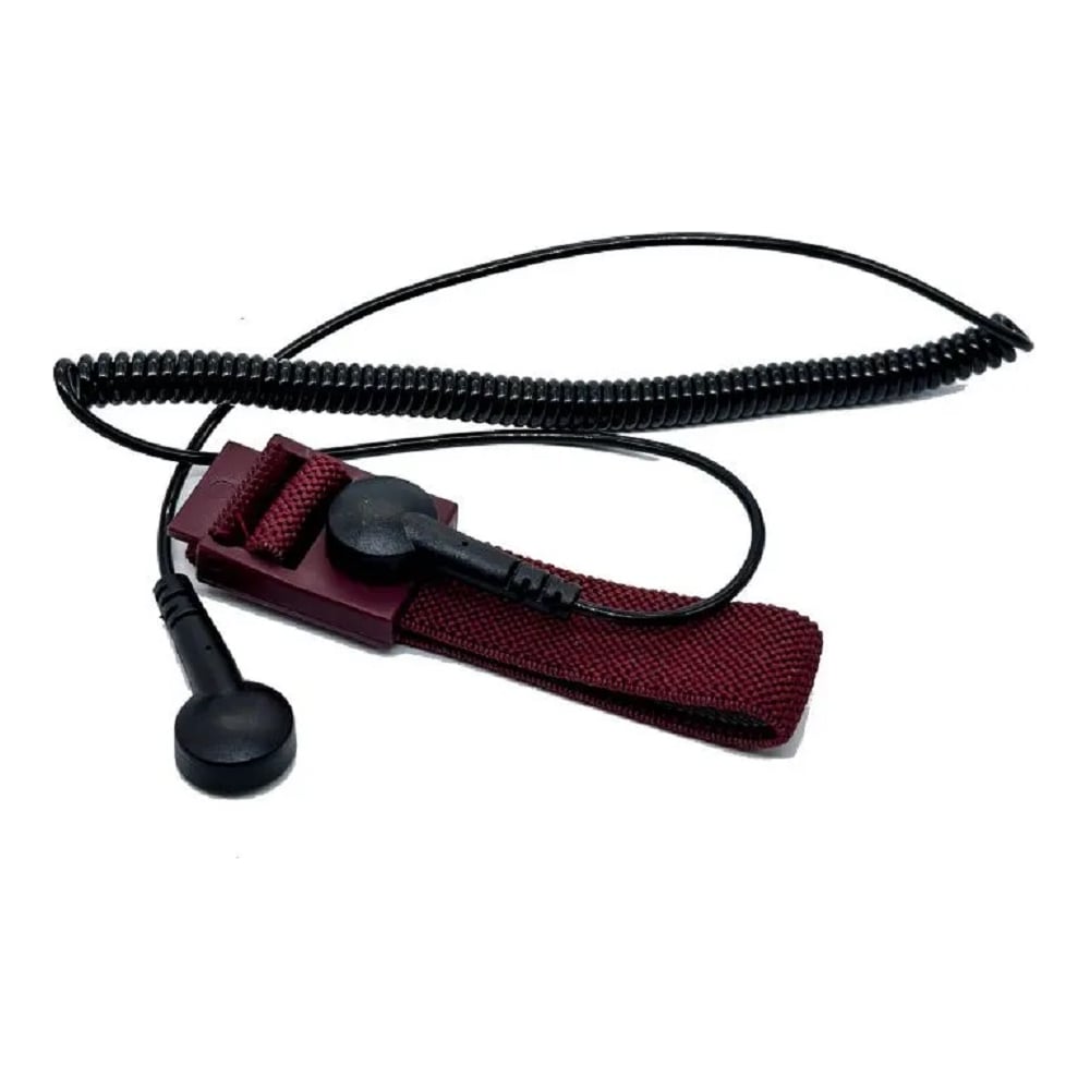 Изображение товара Антистатический тканевый браслет с проводом 1,8м и кнопкой 10мм