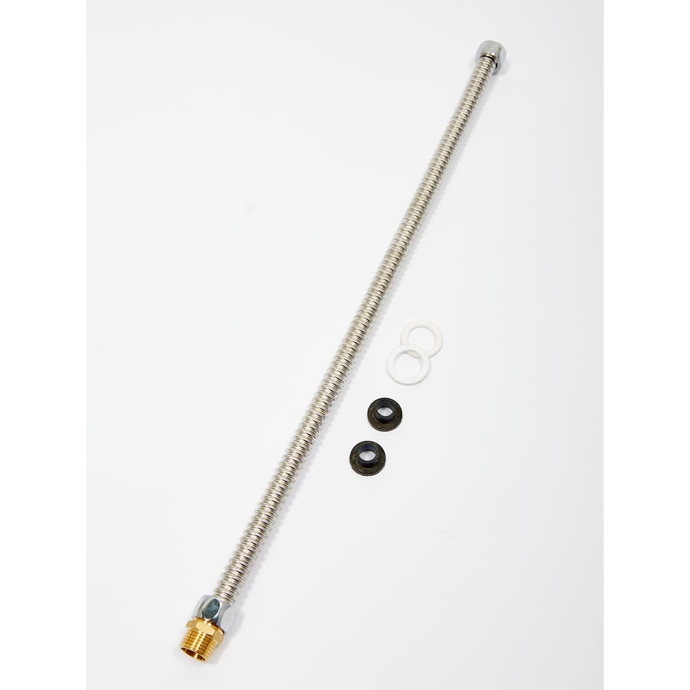 Изображение товара Гибкая подводка KOFULSO с 2-мя прокладками, ниппелем и гайками 1/2 KF 15/1800 г/ш