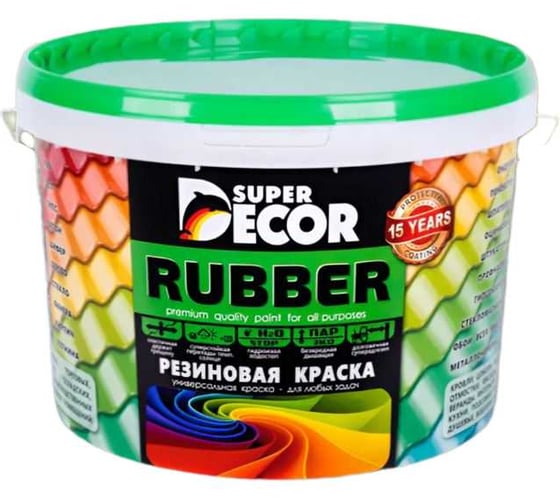 Изображение товара Резиновая краска SUPER DECOR RAL 7024 12кг 4630024705191