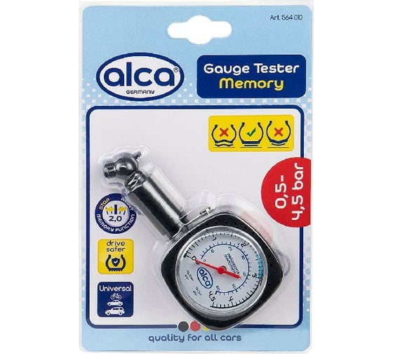 Изображение товара Круглый шинный манометр с фиксацией результата Alca 564010