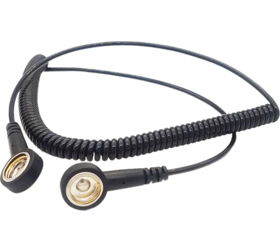 Изображение товара Провод спиральный заземляющий НПО ДиОД (2 м, гнездо 4 мм/ гнездо 4 мм) EP1230-4, черный 4670319556602