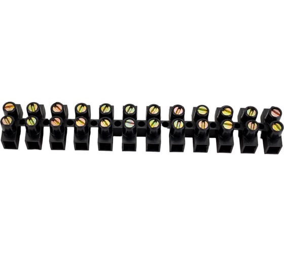 Изображение товара Винтовой зажим ЭРА NO-12B-15 ЗВИ-15 полипропилен 1.5-10 мм, 12 пар 100С черный, Б0051363