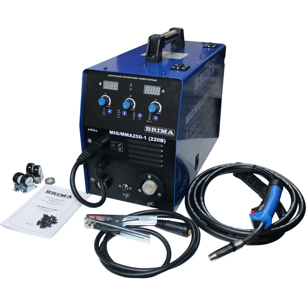 Изображение товара Сварочный полуавтомат инверторный Brima MIG/MMA 250-1 220В моноблок ЦБ-00000039