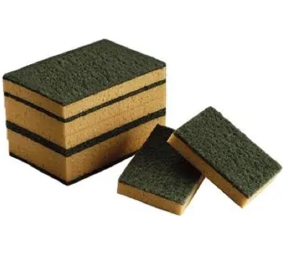 Изображение товара Губки с абразивным слоем ACG зелёный, в упаковке 10шт 1003095