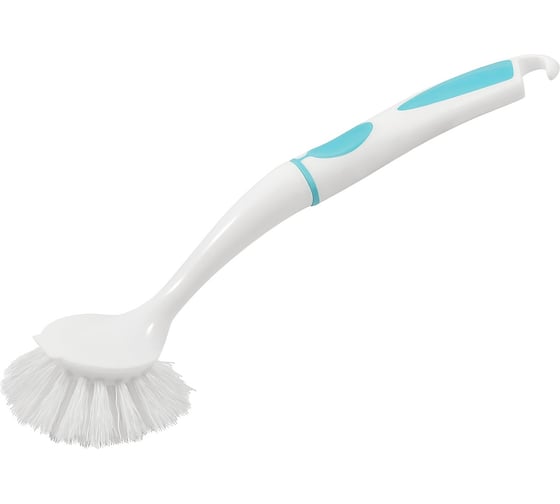 Изображение товара Щетка для посуды Spin&Clean Ballet, с антискользящей ручкой, белая/бирюзовая 53934