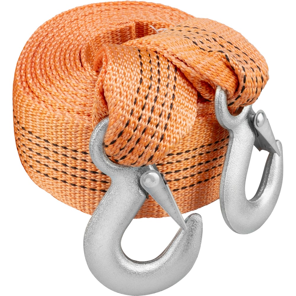 Изображение товара Трос ленточный SKYWAY СИБИРСКИЙ 12т, 5м, 2 крюка, 65 мм, в пакете S03101079