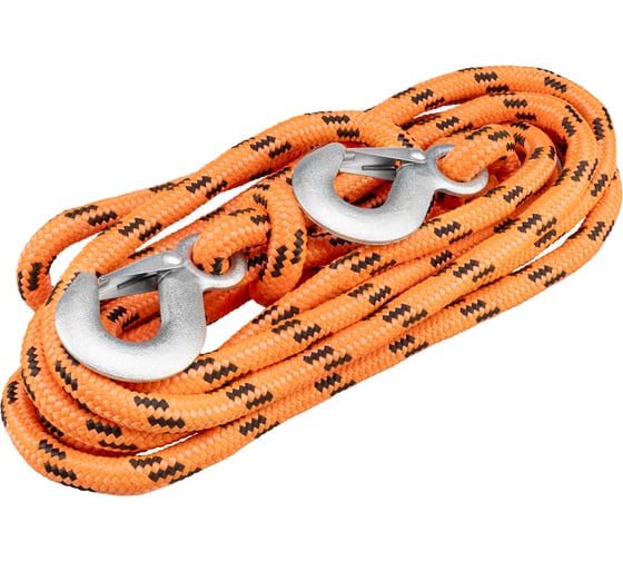 Изображение товара Трос веревочный SKYWAY СИБИРСКИЙ 5т, 5м, 2 крюка, 16мм, в пакете S03101072