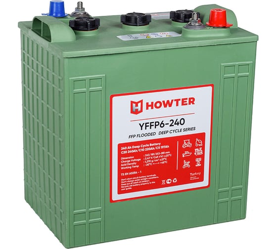 Изображение товара Тяговый аккумулятор Howter FFP 06 240 (6V / 240 Ah C20) 463809