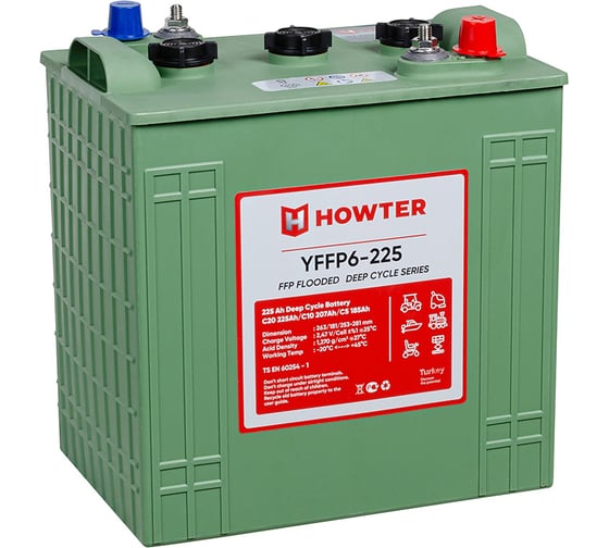 Изображение товара Тяговый аккумулятор Howter FFP 06 225 (6V / 225 Ah C20) 463810