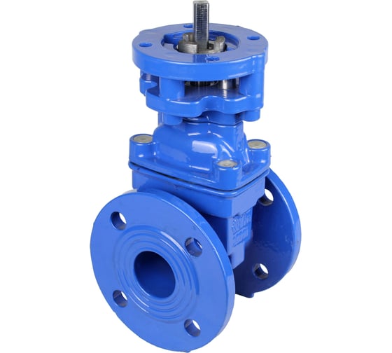 Изображение товара Задвижка клиновая DN.ru 30ч939р GGG50-GGG50-EPDM-BLUE Ду40 Ру10/16 фланцевая, клин обрезиненный, c ISO-фланцем, квадратный шток D040-10573