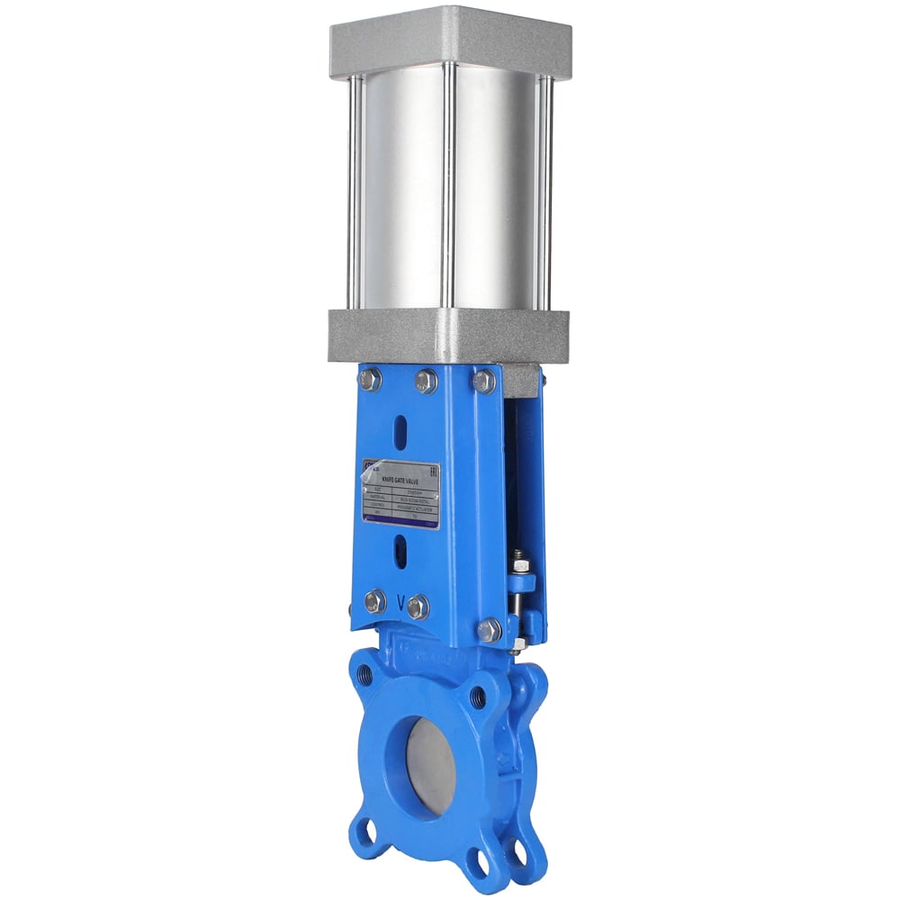 Изображение товара Шиберная задвижка DN.ru 304-304-M-1W-Fb-2P Ду80 Ру16 с пневмоприводом
