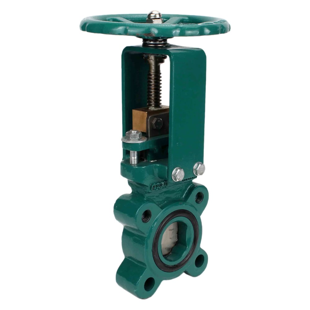 Изображение товара Задвижка шиберная DN.ru GGG40-304-M-1W-Fb-S Ду80 Ру16 односторонняя управление штурвалом