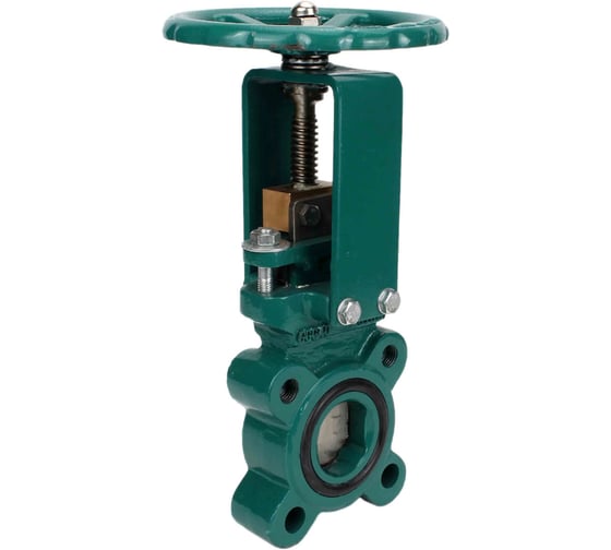 Изображение товара Задвижка шиберная DN.ru GGG40-304-M-1W-Fb-S Ду80 Ру16 односторонняя, управление штурвал, WENZ D040-10517