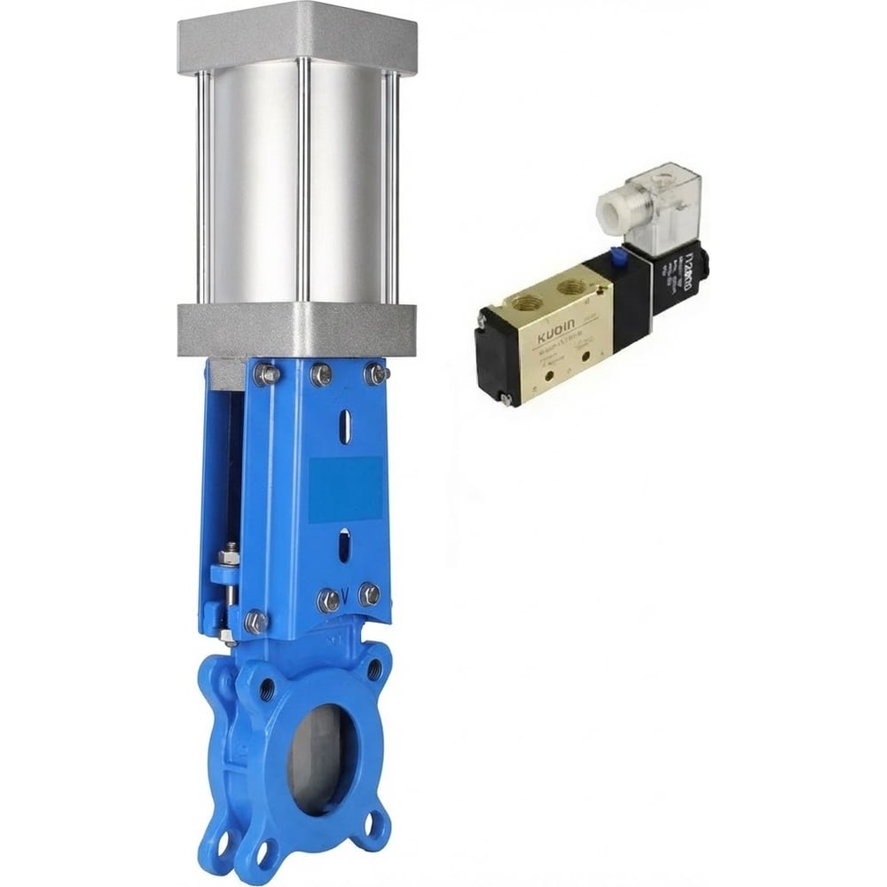 Изображение товара Задвижка шиберная DN.ru 304-304-M-1W Ду80 Ру16 с пневмоприводом