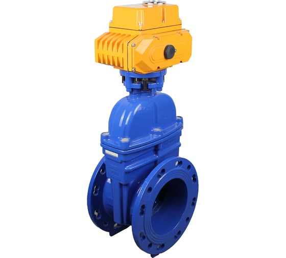 Изображение товара Задвижка клиновая DN.ru 30ч939р GGG50-GGG50-EPDM-BLUE Ду250 Ру10/16 фланцевая, клин обрезиненный, шток невыдвижной, c ISO-фланцем, эл.привод MT-N-020 380В D040-10565