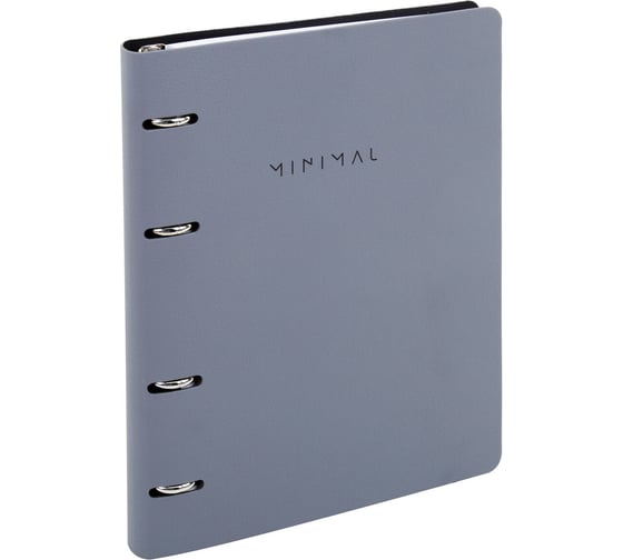 Изображение товара Бизнес-тетрадь на кольцах BRAUBERG VISTA, Minimal, А5, 175х215мм, 120л, под кожу, серый, 405216