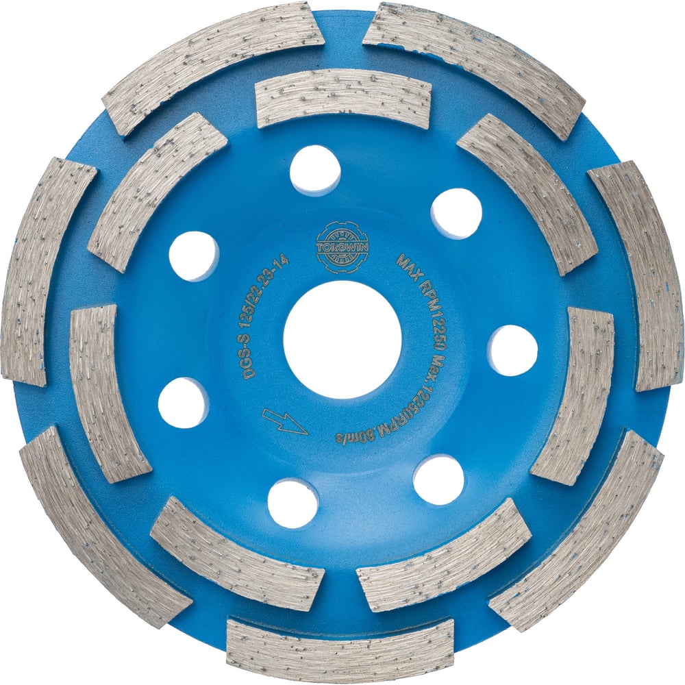 Изображение товара Алмазная чашка TORGWIN 125 мм двухрядная для резки бетона и камня